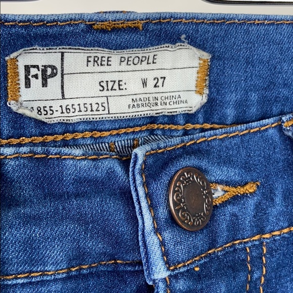 Free People Flared Jeans Dallas Blue Mid Rise - Picture 9 of 11